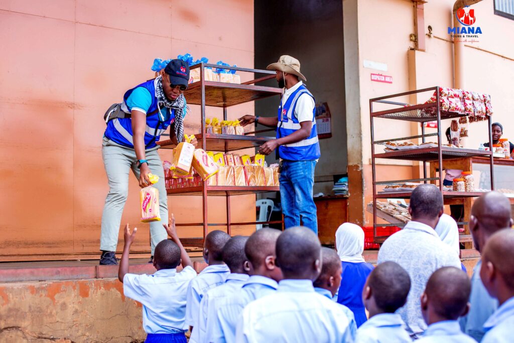 Students on an educational day tour in Jinja visiting the Source of the Nile and other learning sites with Miana School Tours