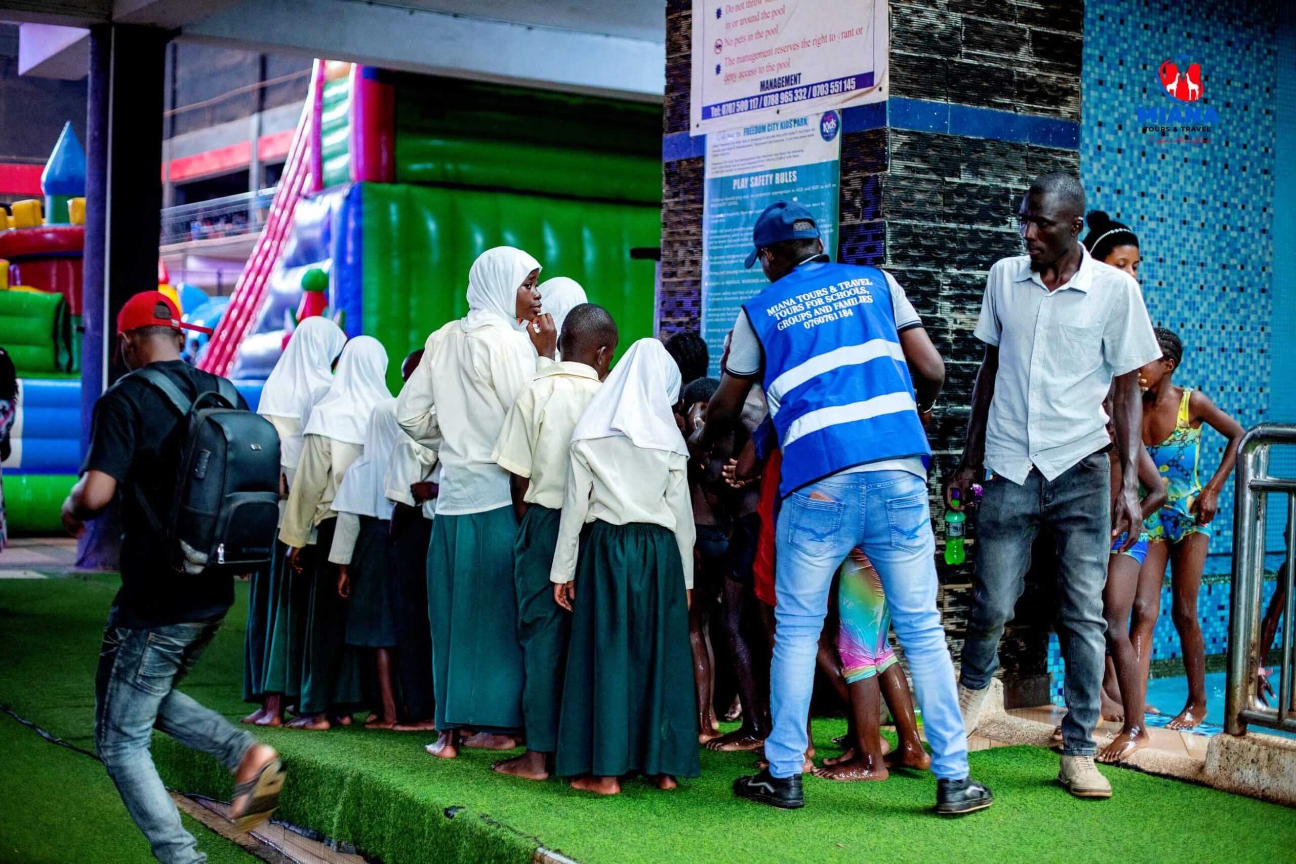 Students exploring wildlife, aviation, and environmental sites in Entebbe, Uganda